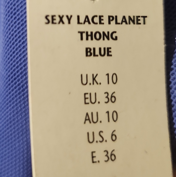 Ann Summers Sexy Plunge bra & matching sexy thong in blue lace - Picture 4 of 9